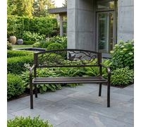 Garden Greatness SupaGarden Bird Back Metal Garden Bench in Brown Garden Greatness Brown