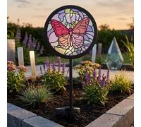 Garden Greatness Tiffany Butterfly Solar Garden Stake Light