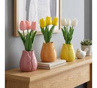 Garden Greatness Trio Artificial Tulip In Vase Set | Size: 3 Pack Garden Greatness Multicolor 3 Pack