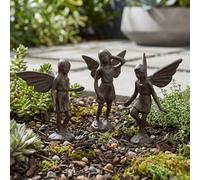 Garden Greatness Trio Cast Iron Standing Fairies in Brown | Size: 3 Pack Garden Greatness Brown 3 Pack