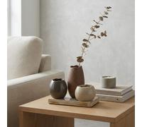 Garden Greatness Trio Ceramic Bud Vases On Decorative Tray