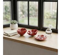 Garden Greatness Trio Glazed Poppy Decoration in Red | Size: 3 Pack Garden Greatness Red 3 Pack