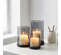 Garden Greatness Trio Smoked Glass Candle Holders