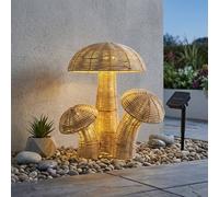 Garden Greatness Trio Solar Rattan Look Toadstool Light in Natural | Size: 3 Pack Garden Greatness Natural 3 Pack