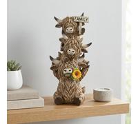 Garden Greatness Trio Stacked Highland Cow Family Ornament