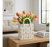Garden Greatness Tulip Print Flower Home Vase Decor