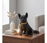 Garden Greatness Urban Frenchie Holding Bulb Table Lamp in Black Garden Greatness Black