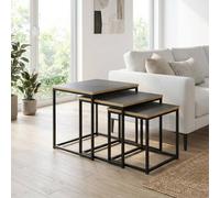 Garden Greatness Urban Square Nest of Tables in Black | Size: 3 Pack Garden Greatness Black 3 Pack