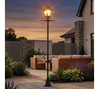 Garden Greatness Victoriana Solar Garden Lamp Post Light in Black | Size: 1 Pack Garden Greatness Black 1 Pack