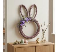 Garden Greatness Violet Bunny Ears Spring Wreath
