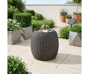 Garden Greatness WaterWeave Rattan Bowl Solar Water Feature in Dark Grey | Size: 1 Pack Garden Greatness Dark Grey 1 Pack