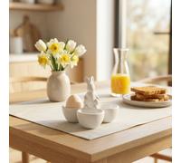 Garden Greatness Whimsical Ceramic Rabbit Three Egg Cup