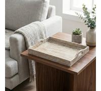 Garden Greatness White Wash Brushed Serving Tray