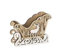 Garden Greatness Wooden Santa Sleigh Reindeer Decoration in White | Size: 1 Pack Garden Greatness White 1 Pack