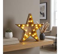 Garden Greatness Wooden Star LED Light Decoration in Beige Garden Greatness Beige