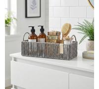 Garden Greatness Woven Rattan Bathroom Basket in Grey Garden Greatness Grey