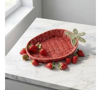 Garden Greatness Woven Strawberry Storage Basket in Red Garden Greatness Red