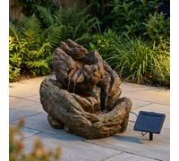 Garden Greatness Wychwood Falls Rustic Log Garden Water Feature