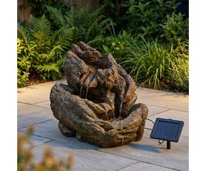 Garden Greatness Wychwood Falls Rustic Log Garden Water Feature