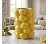 Garden Greatness Zesty Abstract 3D Lemon Vase Decor