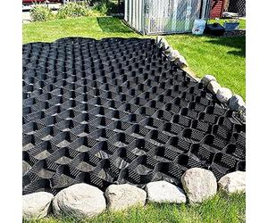 Garden Grid Stabilizer 2" Honeycomb Permeable Pavers - Cuttable Slope Stabilizing Mesh Ground Reinforcement System (Size: 5x7m / 16.5x23ft) for Durable Landscaping
