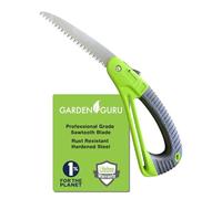 Garden GURU Folding Pruner Saw with Ergonomic Handle & Safety Lock - Non Slip - Rust Resistant Hardened Steel - Professional Grade Sawtooth Blade - for Pruning Trimming Camping Clearing