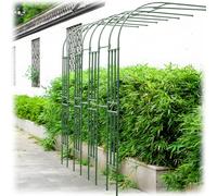 Garden Half Arch Rose Trellis Flower Frame Metal Trellis Arbor For Climbing Vines And Plants Outdoor Decoration Patio Arbor 2FT 4.9FT 7.2FT 8.5FT 9.8FT Width(GreenW260 x H240cm)