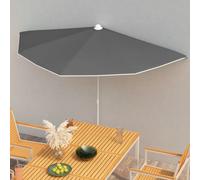 Garden Half Parasol with Pole Outdoor Umbrella Sunshade Canopy Parasol vidaXL