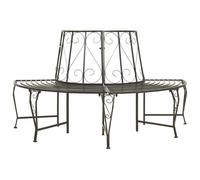 Garden Half Round Tree Bench 160 cm Outdoor Furniture Park Seater Steel Frame