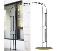 Garden Half-side Arch 240cm/94in Heavy-duty Garden Archway Metal Wedding Arch Trellis Support Arches For Rose Climbing Plant Weatherproof, Black, 150x240cm/4.9x7.9ft