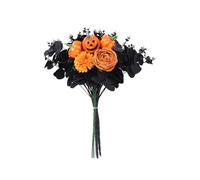 Garden Halloween Decorations Halloween Flower Bouquet Roses With Pumpkin Black Flowers Bouquet With Black Table Centerpiece Decoration B Faux Flowers for Crafts (B, 43. 00)