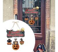 Garden Halloween Decorations Halloween Skeleton Decorations Door Hanger Sign Rest Your Bones Scary Wooden Door Wall Party Supplies Seasonal for Home (Black, 36x32cm)
