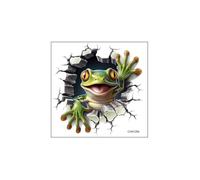 Garden Halloween Decorations Multifunctional Multiscene Window Sticker Halloween Sticker 3D Toilet Decals SelfAdhesive Removable Ofer 3D Broken Window Frog Stickers Patriotic Stickers (Green, 30cnm)