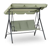Strattore Garden Hammock Swing Chair 3 Seater Patio Cushioned Bench Bed Seat with Canopy Outdoor - Green
