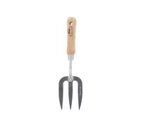Garden Hand Fork with Ash Wood Handle, Stainless Steel | FSC100% Ash Wood Handle, Stainless Steel Tines, 3-Prong Fork