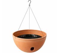 Garden Hanging Basket 12" / 30cm | Round Planter with Removable Liner Insert | Hanging Plant Pot for Flowers, Patio, Balcony, Porch & Wall Brackets (Terracotta)