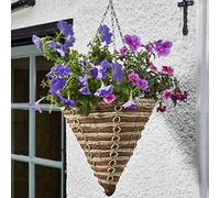 Garden Hanging Flower Basket 14'' Cone Rope Rattan Effect Marco Paul Beige One Size