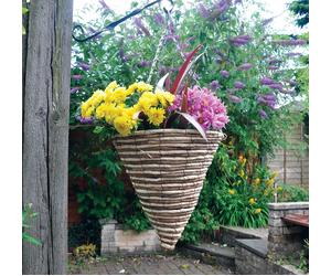 Garden Hanging Flower Basket Coco Jute Liner 12'' 14'' 16'' Rope Rattan Cone