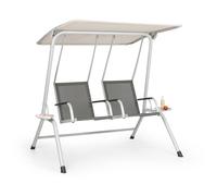 Garden Hanging Swing Lounger Chair 2 Seater Canopy Sun Roof Home Patio Cream