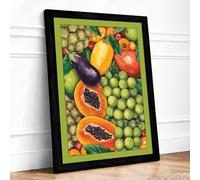 Garden Harvest Framed Wall Art Print A2 Black