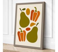 Garden Harvest Mid Century Canvas Wall Art Print 24x16 Inch