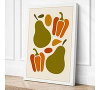 Garden Harvest Mid Century Canvas Wall Art Print 30x20 Inch