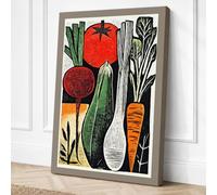 Garden Harvest Retro Canvas Wall Art Print 36x24 Inch