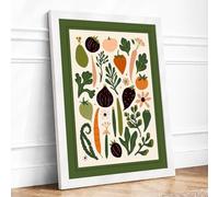 Garden Harvest Study Botanical Framed Wall Art Print A2 (59.4×42cm) White, Wall Decor for Living Room, Bedroom, Office & Home, Ready to Hang, Art Gift