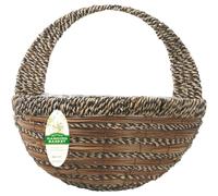 Garden Haven 12-Inch Round Sisal Rope & Fern Wall Basket Planter