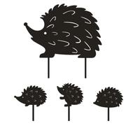 Garden Hedgehog Decoration Metal Hedgehog Garden Statue Hedgehog Family on Metal stakes for the garden