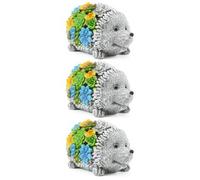 GARDEN HEDGEHOG ORNAMENT SOLAR STATUE RESIN GARDEN DECOR PATIO 23CM OUTDOOR