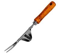 Garden Helper Heavy Duty Japanese Steel Weed Puller, Wood Handle, Made in Japan, Silver