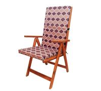 Garden High Back Chair Seat Pad Water Resistant Outdoor Furniture Cushion Firm Support Morocco Print for Patio Sun Lounger Recliner Washable Cover [Morocco Brown]
