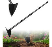 Garden Hoe, 152 cm Triangle Hoe Garden TooL, Garden Hoe Heavy Duty with Sharp Blade for Weeding, Digging, Loosing Soil, Adjustable Length Metal Handle